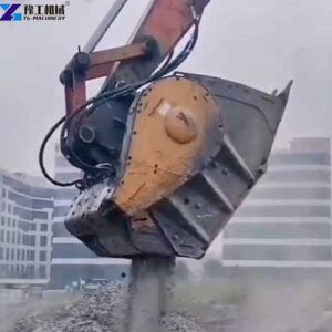 excavator crusher working site