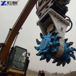 excavator drum cutter working site