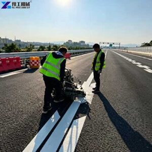 application of road striping machine at high temperature