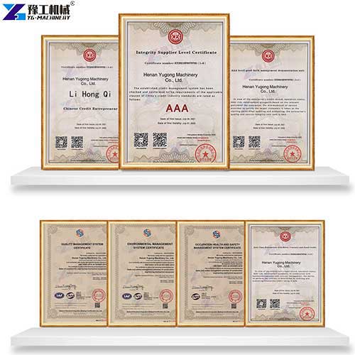certificate of small well drilling machine
