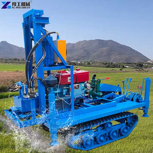crawler small water well drilling rig working site