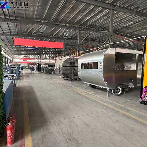 custom coffee trailer factory display