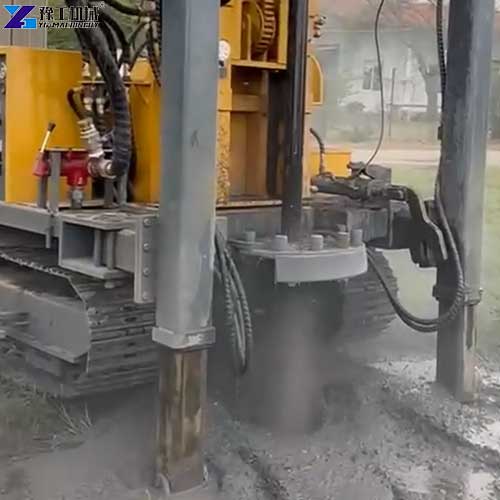 deep well drilling machine working site