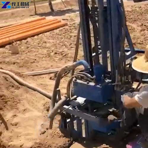 small well drilling machine working site