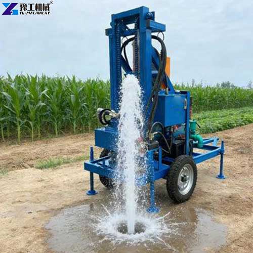 200m small water well drilling rig construction site