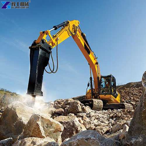 excavator breaker hammer construction site