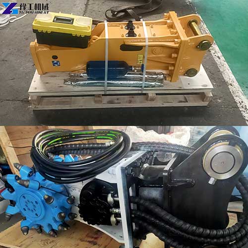 excavator drum cutter with excavator rock hammer sold to the USA
