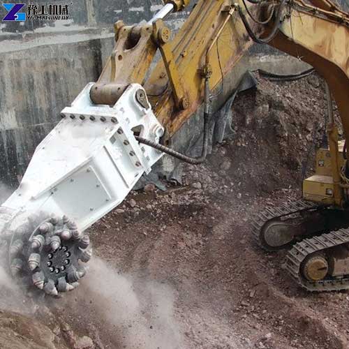 milling head for excavator for quarry rock