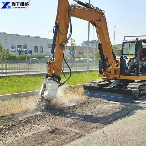 milling head for excavator for urban utility trenching