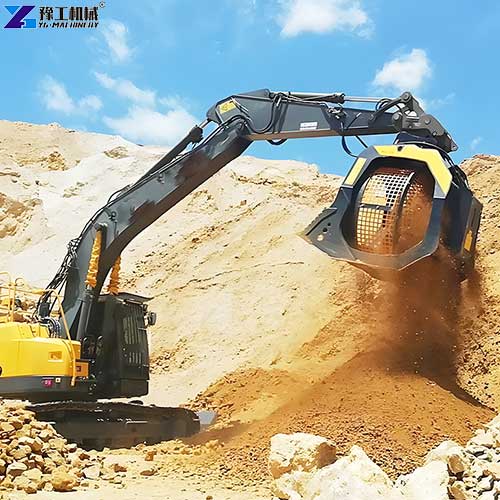 rotary screening bucket working site