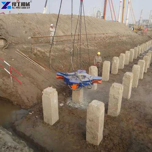 square pile breaker machine working site